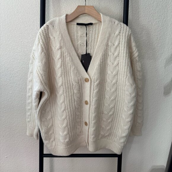 NWT Jenni Kayne Cable Cocoon Cardigan in Ivory Size XS - Picture 6 of 12